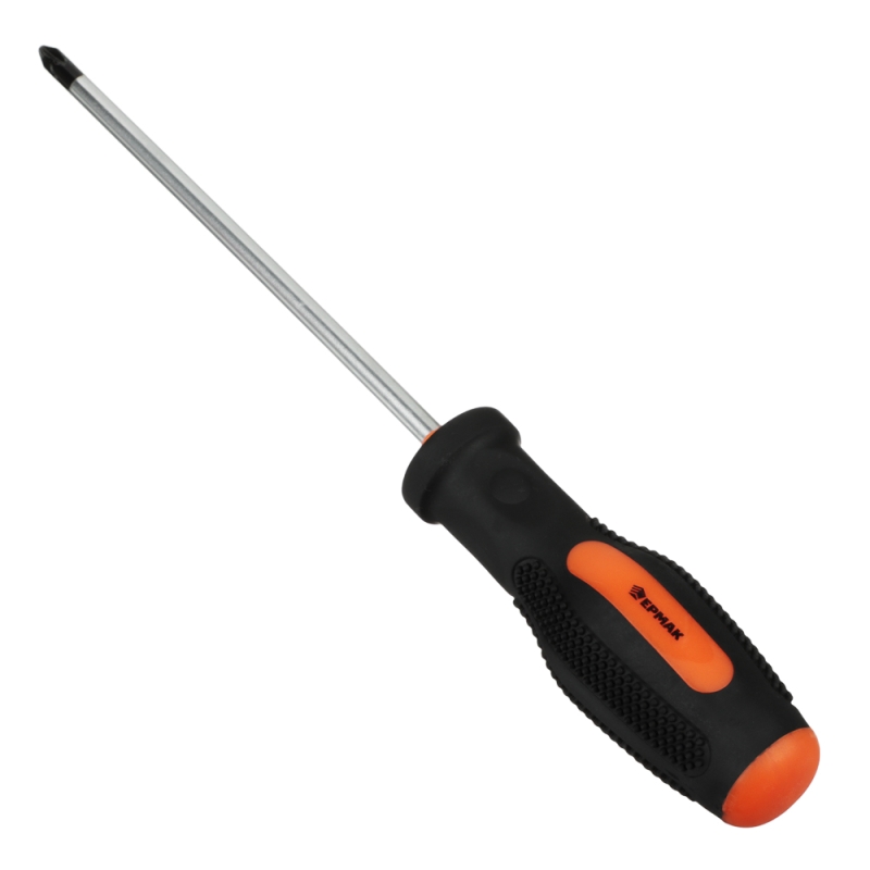 ЕРМАК Отвертка с противоскользящей ручкой PH2 6х150мм (+), CrV ЕРМАК Отвертка с противоскользящей ручкой PH2 6х150мм (+), CrV