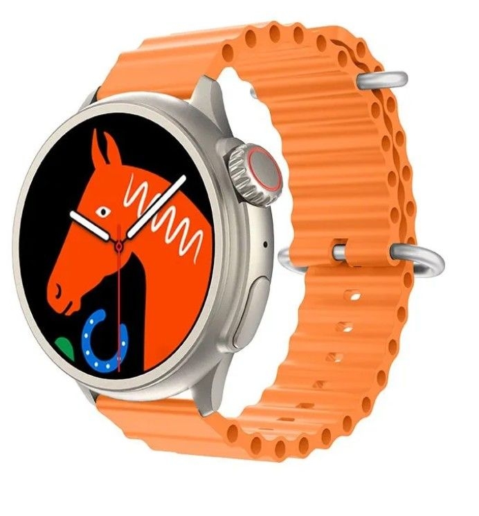 Смарт часы HW3 ULTRA MAX умные часы круглые спортивные smart watch ios android оранжевые