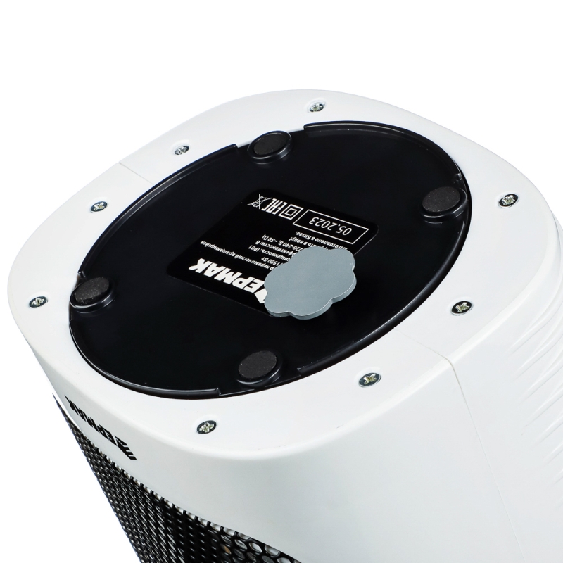 ЕРМАК Тепловентилятор керамический вращающийся 750/1500Вт, термостат, защита от перегрева, ручка ЕРМАК Тепловентилятор керамический вращающийся 750/1500Вт, термостат, защита от перегрева, ручка