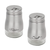 VETTA Набор солонок 2шт с подставкой "Классик" , нерж.сталь, стекло