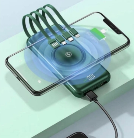 Power Bank с функцией беспроводно зарядки 20000mAh (белый) Power Bank с функцией беспроводно зарядки 20000mAh (белый)