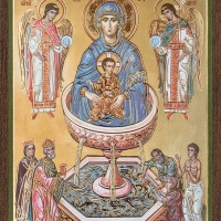 Икона БМ "Живоносный Источник" 6х9 на МДФ-6