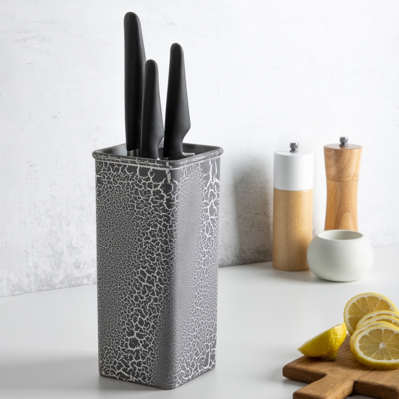 SATOSHI Подставка для ножей с полипропиленовыми разделителями, 10x10x22,5см, квадратная, SH-003