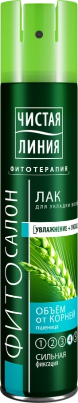 Лак для укладки волос ЧИСТАЯ ЛИНИЯ Объем от корней, сильная фиксация Лак для укладки волос ЧИСТАЯ ЛИНИЯ Объем от корней, сильная фиксация