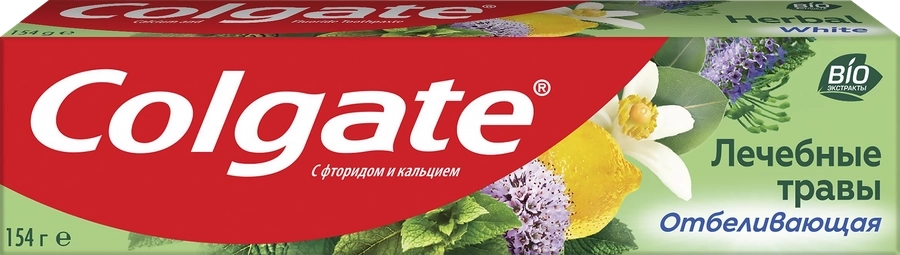 Зубная паста COLGATE Лечебные травы отбеливающая с натуральными ингредиентами для здоровья зубов и десен и белоснежной улыбки