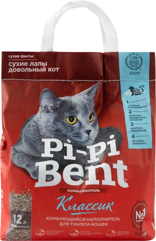 Наполнитель бентонитовый для кошачьего туалета PI-PI-BENT комкующийся, 5кг