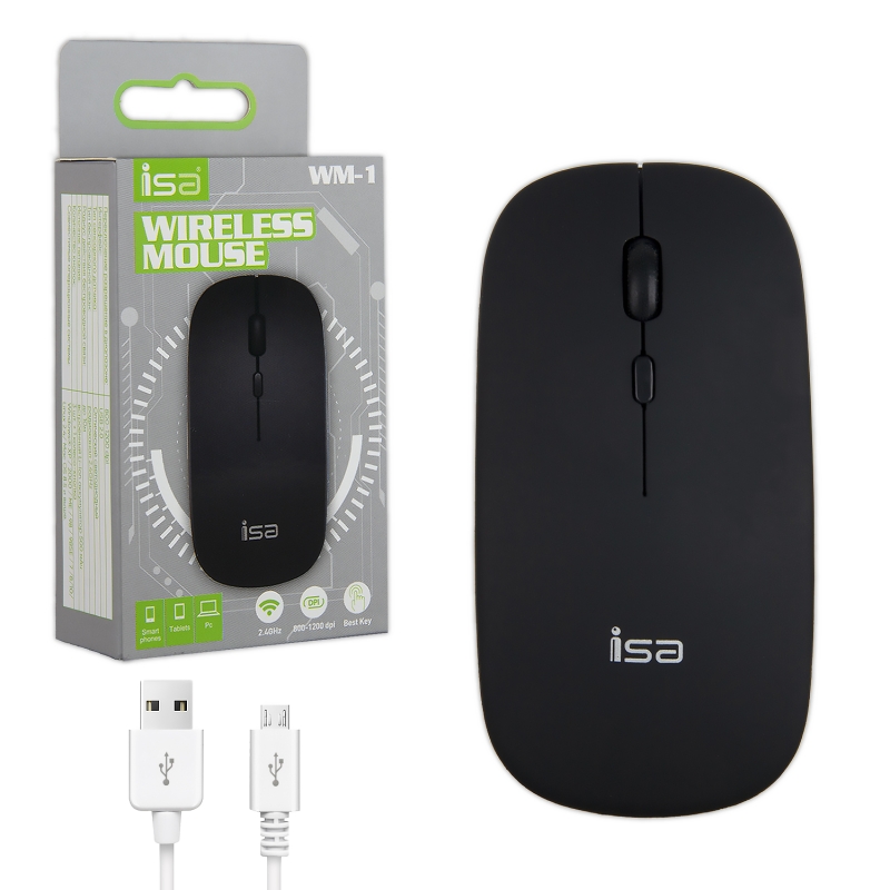 Беспроводная оптическая мышь WM-1 ISA черный Беспроводная оптическая мышь WM-1 ISA черный
