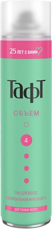 Лак для тонких волос Taft Volume, сверхсильная фиксация 4 Лак для тонких волос Taft Volume, сверхсильная фиксация 4