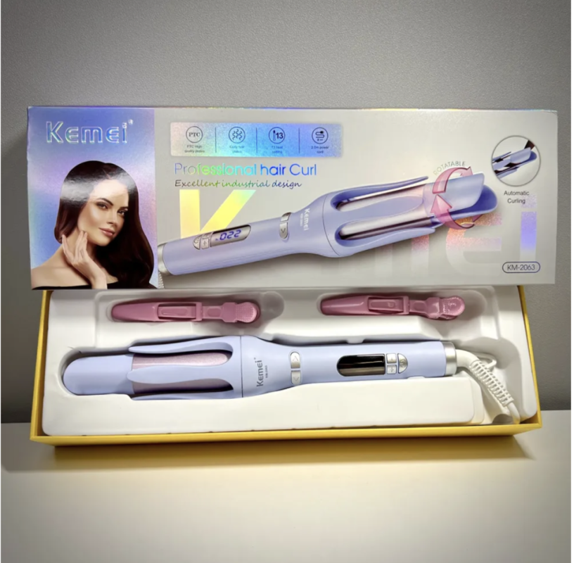 Крутящаяся плойка для завивки Kemei KM-2063