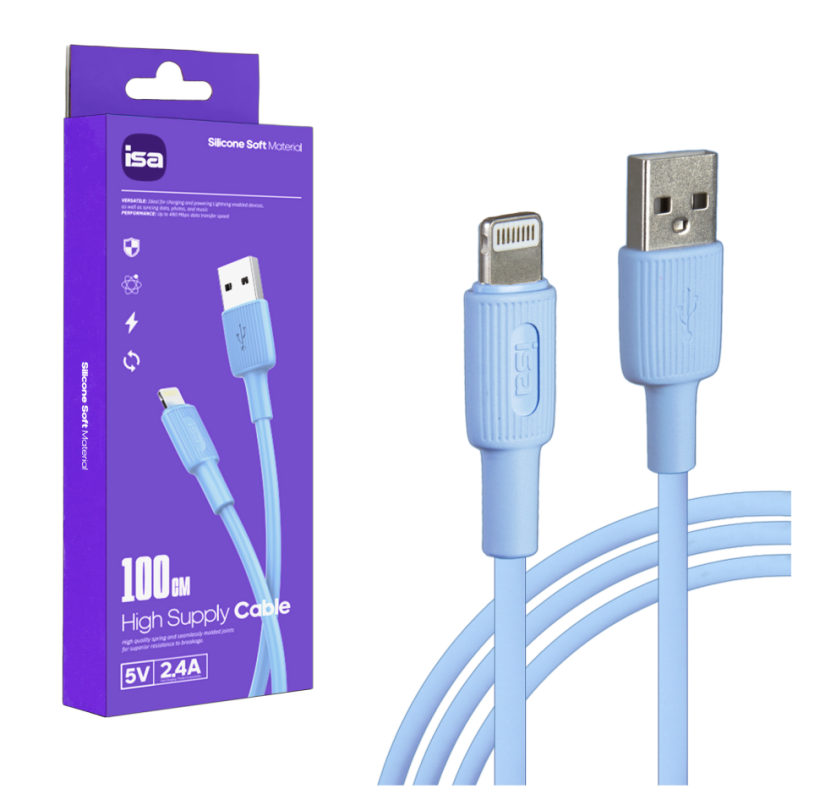 Кабель BX-1 USB на Lightning 1m 2.4A ISA синий Кабель BX-1 USB на Lightning 1m 2.4A ISA синий