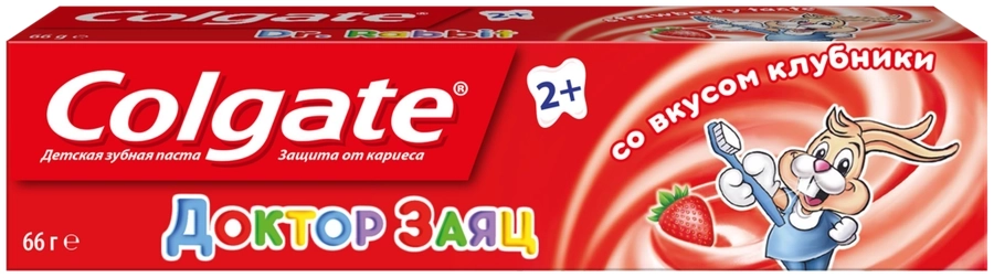 Зубная паста детская COLGATE Доктор Заяц со вкусом клубники, защита от кариеса с фторидом, с 2 лет Зубная паста детская COLGATE Доктор Заяц со вкусом клубники, защита от кариеса с фторидом, с 2 лет