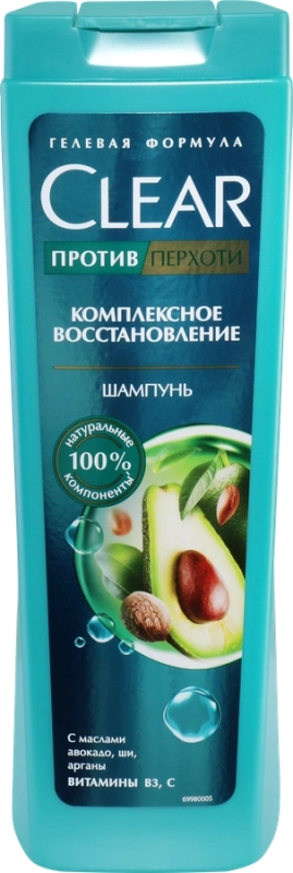 Шампунь для волос CLEAR Комплексное восстановление, против перхоти, 400мл