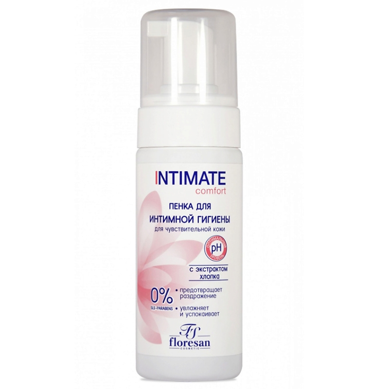 FLORESAN Интимная пенка с экстрактом хлопка, 150 мл FLORESAN Интимная пенка с экстрактом хлопка, 150 мл