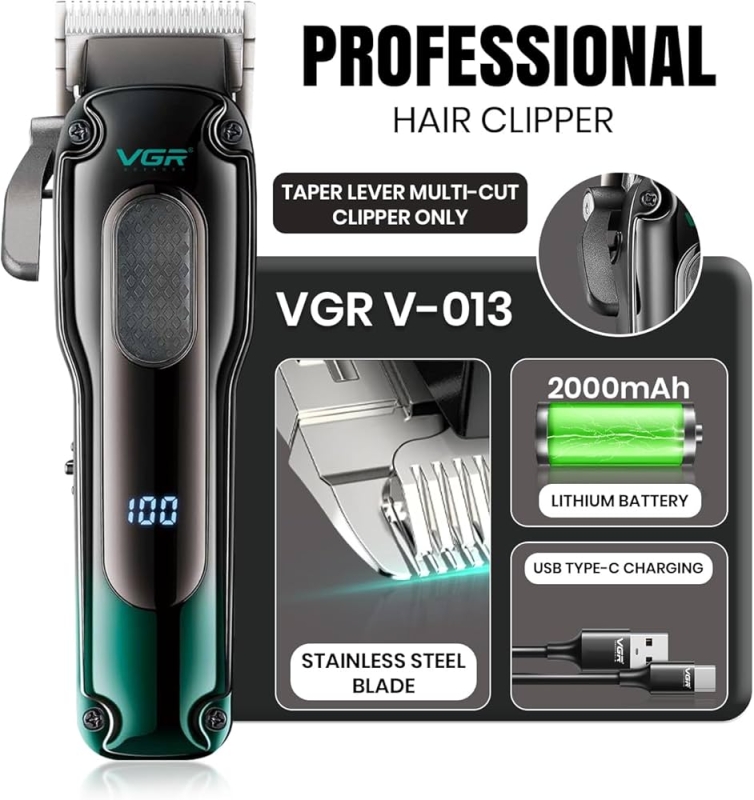 Машинка для стрижки волос VGR V-013 Красная