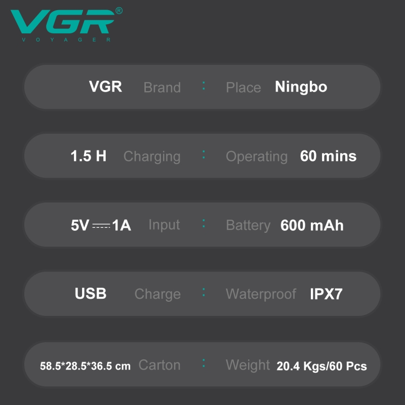 Электрическая бритва VGR V-340 Черная Электрическая бритва VGR V-340 Черная