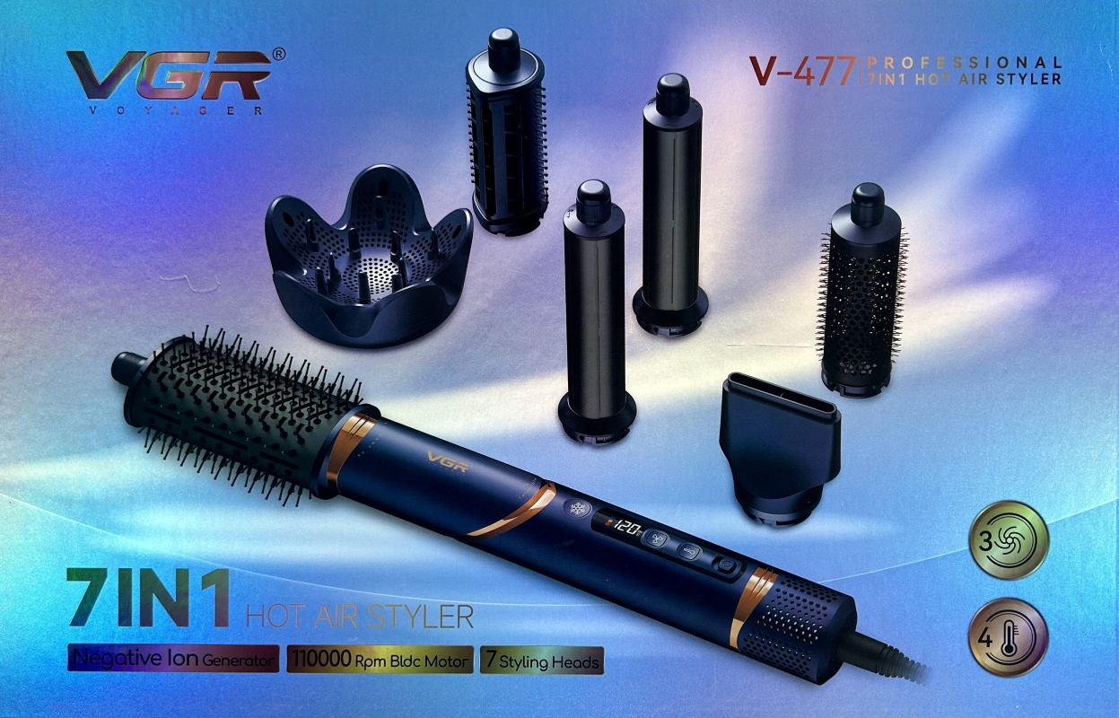 Премиальный набор для укладки волос 7в1 VGR V-477 Фиолетовый