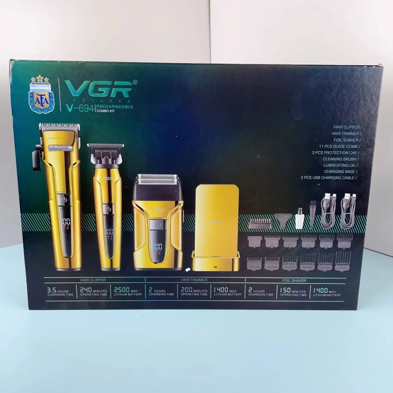 Набор для стрижки волос 3в1 VGR V-694 Желтый