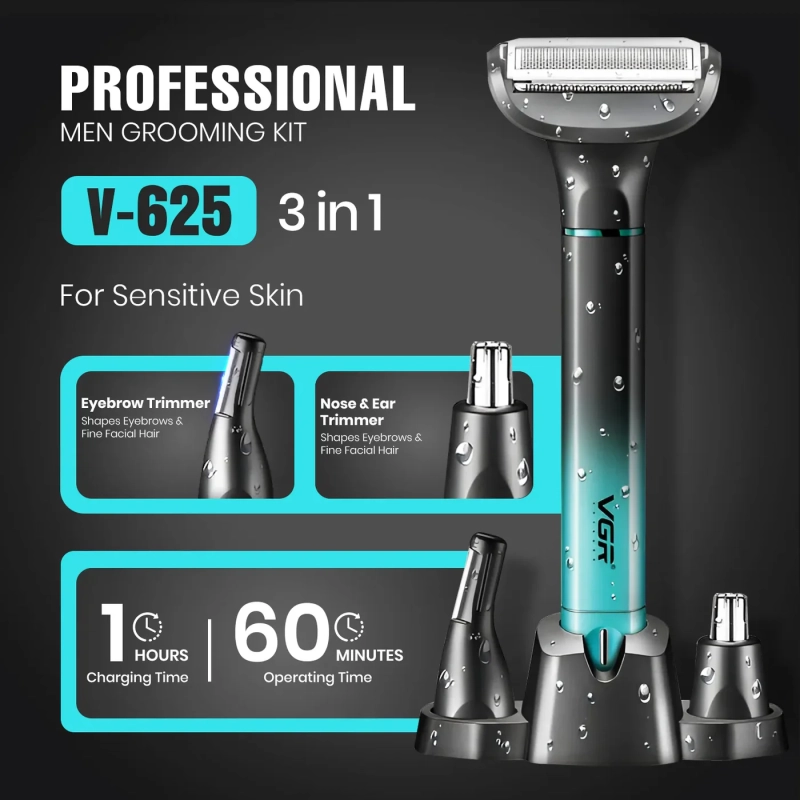 Триммер для стрижки волос Набор 3в1 VGR V-625 Триммер для стрижки волос Набор 3в1 VGR V-625