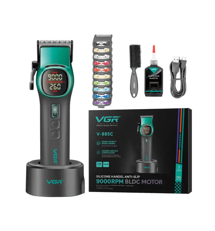 Машинка для стрижки волос VGR V-885C Зеленая