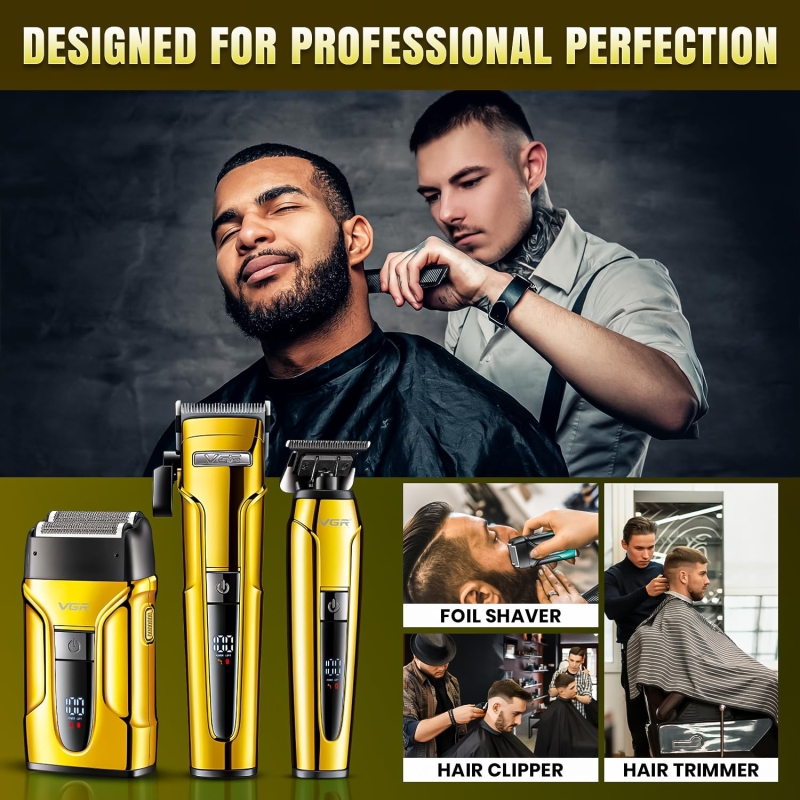 Набор для стрижки волос 3в1 VGR V-694 Желтый