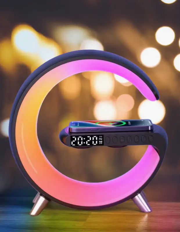 Умная лампа с часами Черная