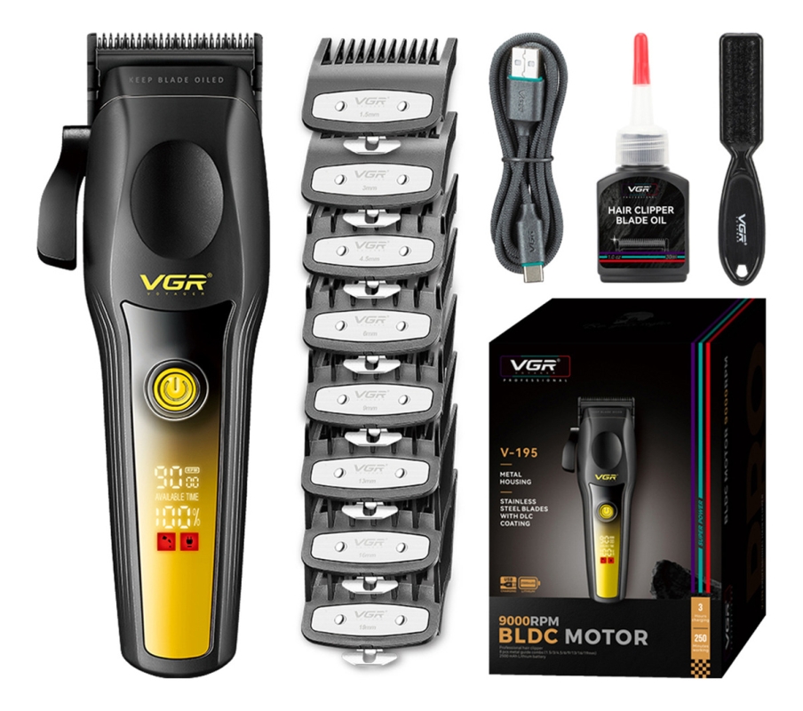 Машинка для стрижки волос VGR V-195 Желтая