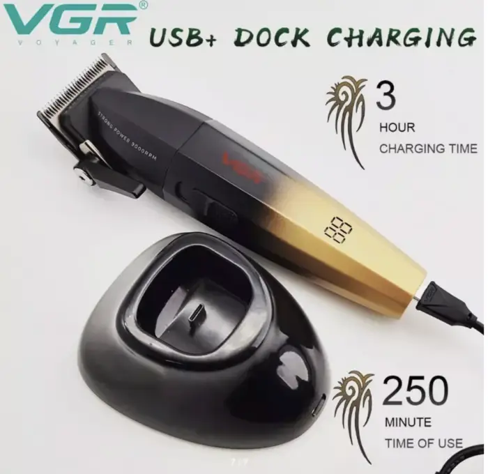 Машинка для стрижки волос VGR V-003 Золотая