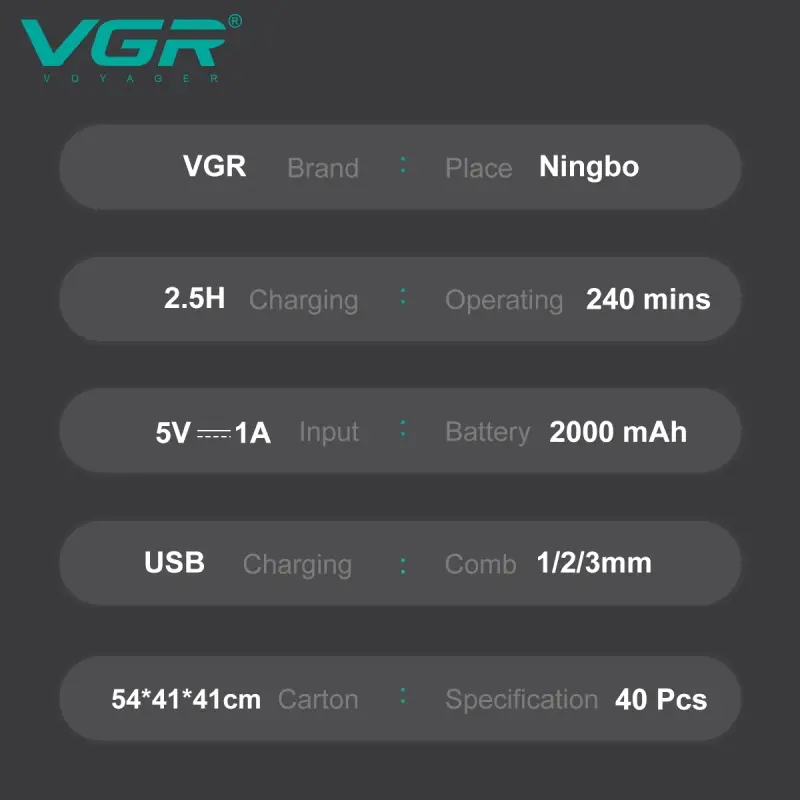 Триммер для стрижки волос VGR V-906 Золотой