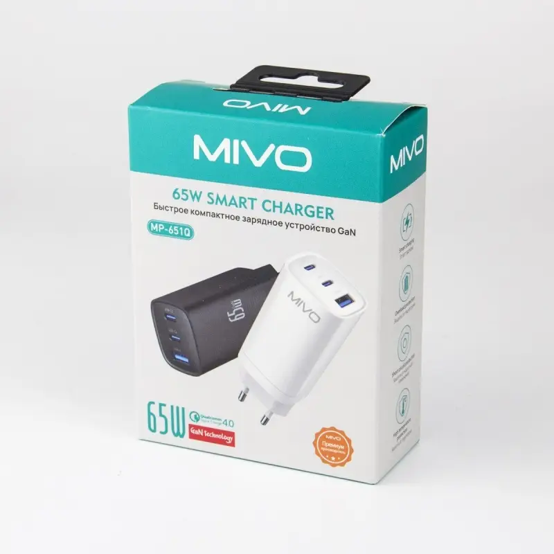 Сетевое зарядное устройство 65w MIVO MP-651Q 65w