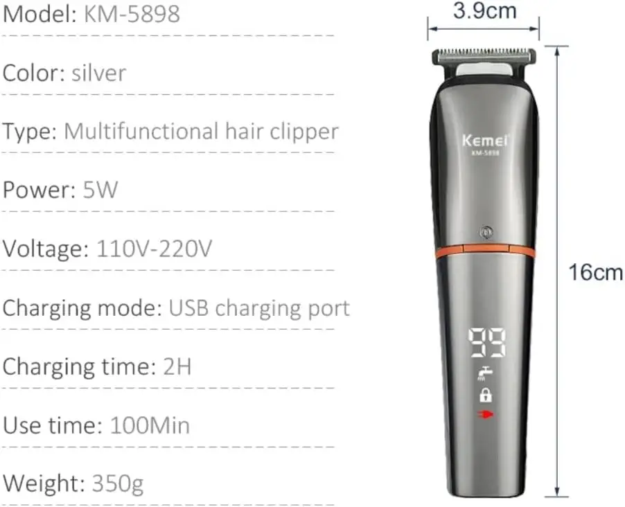 Триммер для стрижки волос 11в1 Kemei KM-5898