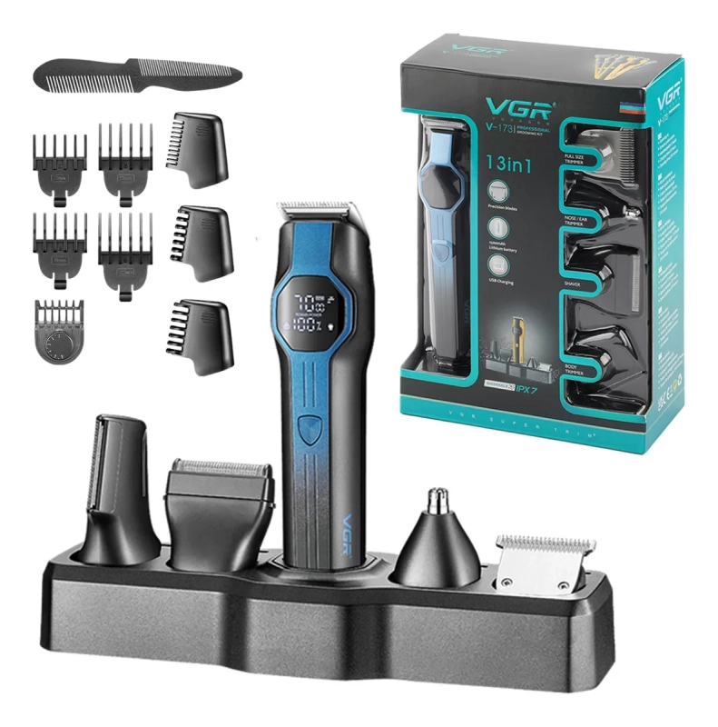 Набор для стрижки волос 13в1 VGR V-173 Синий