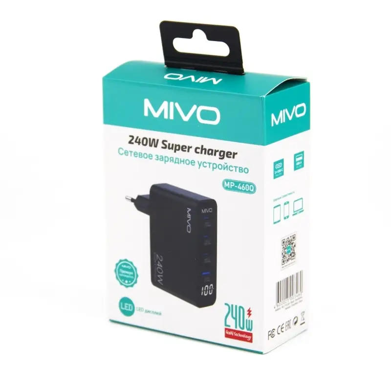 Сетевое зарядное устройство 240w MIVO MP-460Q 240w