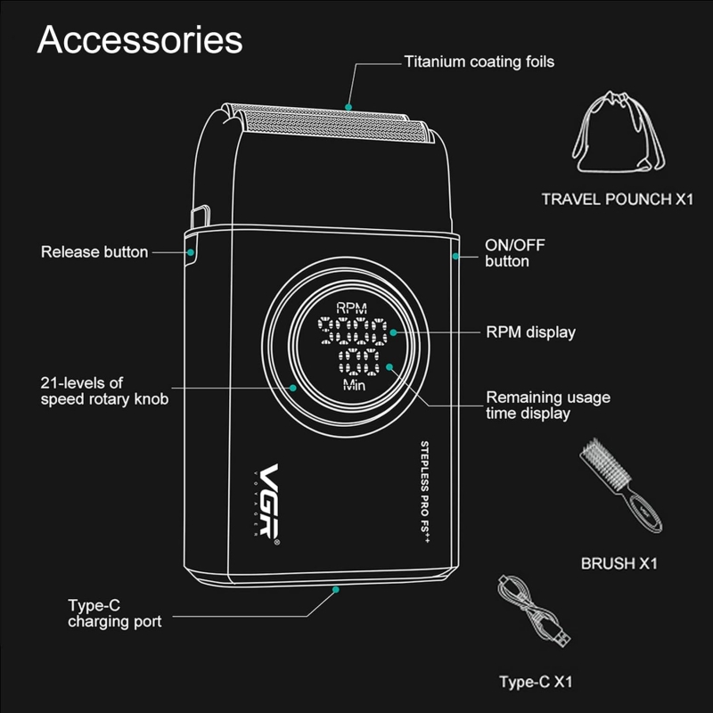 Электрическая бритва Шейвер VGR V-377 Черный Электрическая бритва Шейвер VGR V-377 Черный