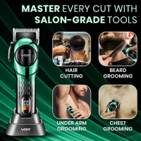 Машинка для стрижки волос VGR V-166 Зеленая