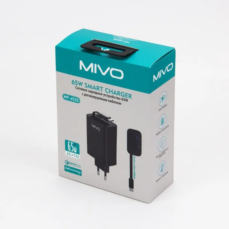 Сетевое зарядное устройство 65w MIVO MP-652Q 65w