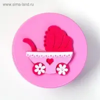 Шкатулка для хранения мелочей, украшений &laquo;Круг. Колясочка&raquo;, металл, 4.5&times;7.5&times;7.5 см, МИКС