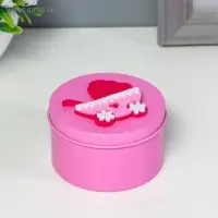 Шкатулка для хранения мелочей, украшений &laquo;Круг. Колясочка&raquo;, металл, 4.5&times;7.5&times;7.5 см, МИКС