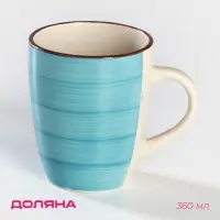 Кружка керамическая Доляна &laquo;Морской мир&raquo;, 360 мл, цвет голубой