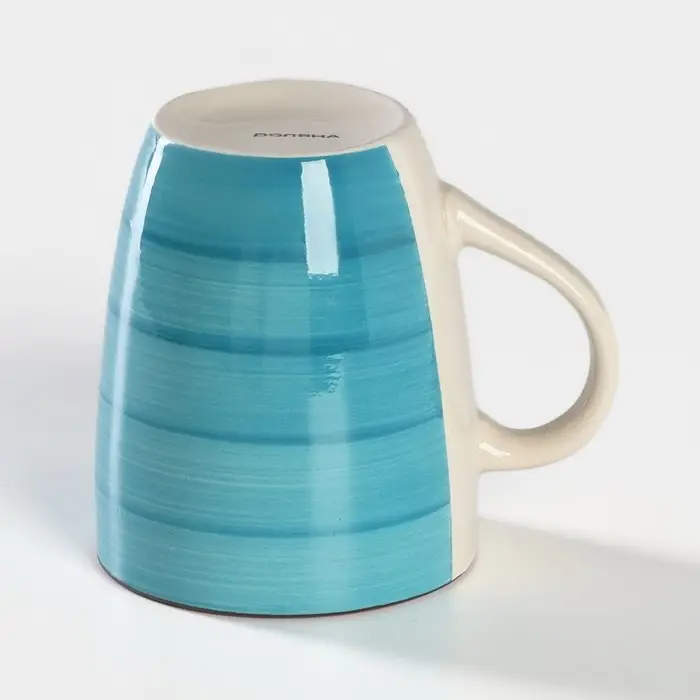 Кружка керамическая Доляна &laquo;Морской мир&raquo;, 360 мл, цвет голубой