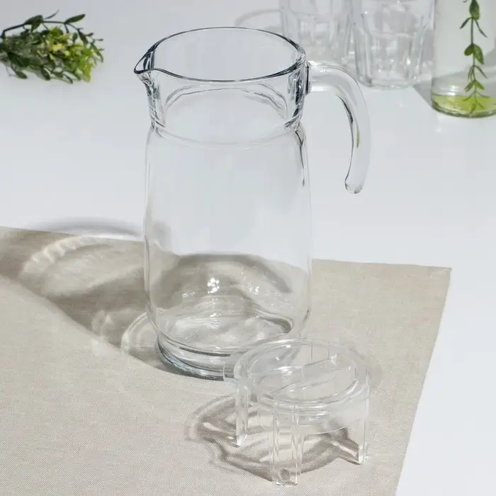 Кувшин стеклянный &laquo;Акватик&raquo;, 1650 мл, прозрачная акриловая крышка