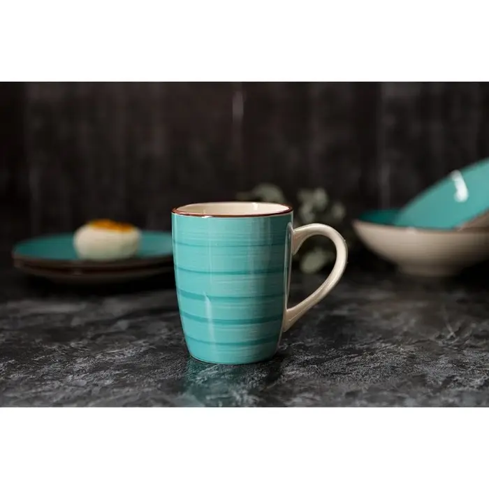 Кружка керамическая Доляна &laquo;Морской мир&raquo;, 360 мл, цвет голубой