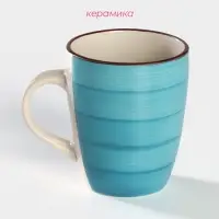 Кружка керамическая Доляна &laquo;Морской мир&raquo;, 360 мл, цвет голубой