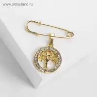 Булавка-оберег с подвеской &laquo;Дерево жизни&raquo; 3,5 см, цвет белый в золоте