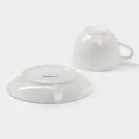 Чайная пара фарфоровая Magistro &laquo;Бланш&raquo;, 2 предмета: чашка 280 мл, блюдце d=15 см, цвет белый