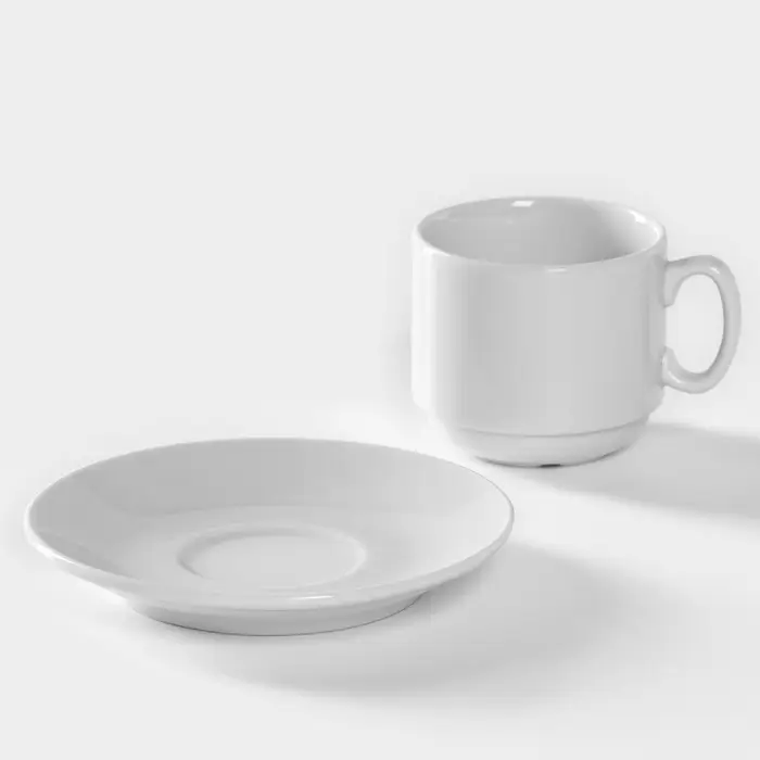 Кофейная пара фарфоровая &laquo;Мокко&raquo;, 100 мл, блюдце d=11,5 см