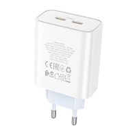 Сетевое ЗУ USB-C Borofone BA73A (35W/2 порта/PD) белый