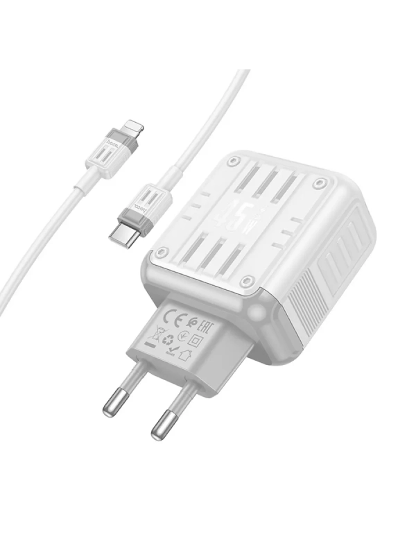 Сетевое зарядное устройство, 1 USB 3.0 QC+1 PD 45W (C136A)