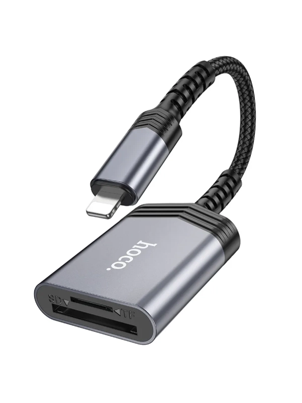 Картридер 2 в 1, Lightning, UA25, HOCO, поддержка TF/SD