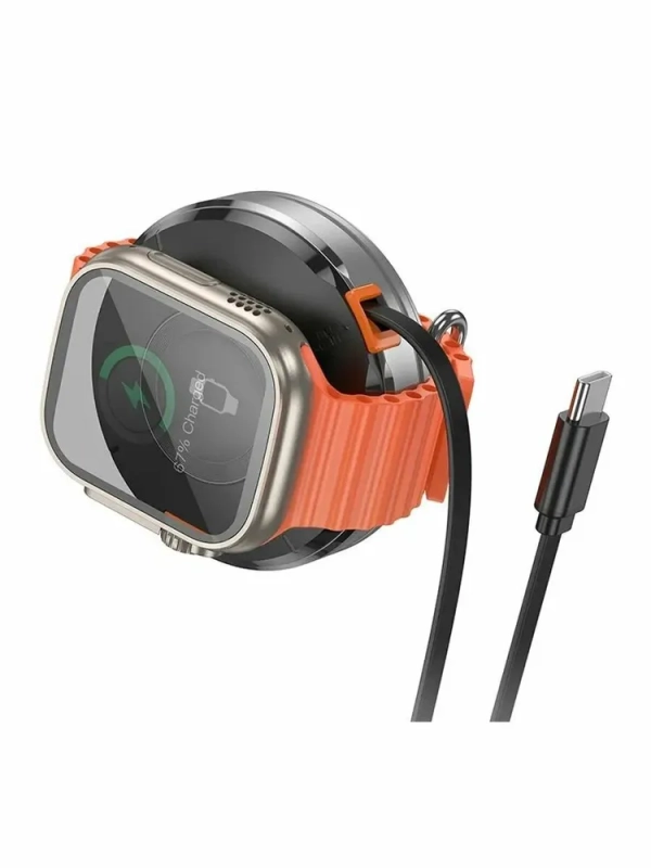 Беспроводное зарядное устройство Hoco CQ18 MagSafe для iPhone и iWatch, серебристое