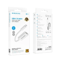 Переходник Borofone DH11, USB Type-C - HDTV, для фото- и видео техники, белый